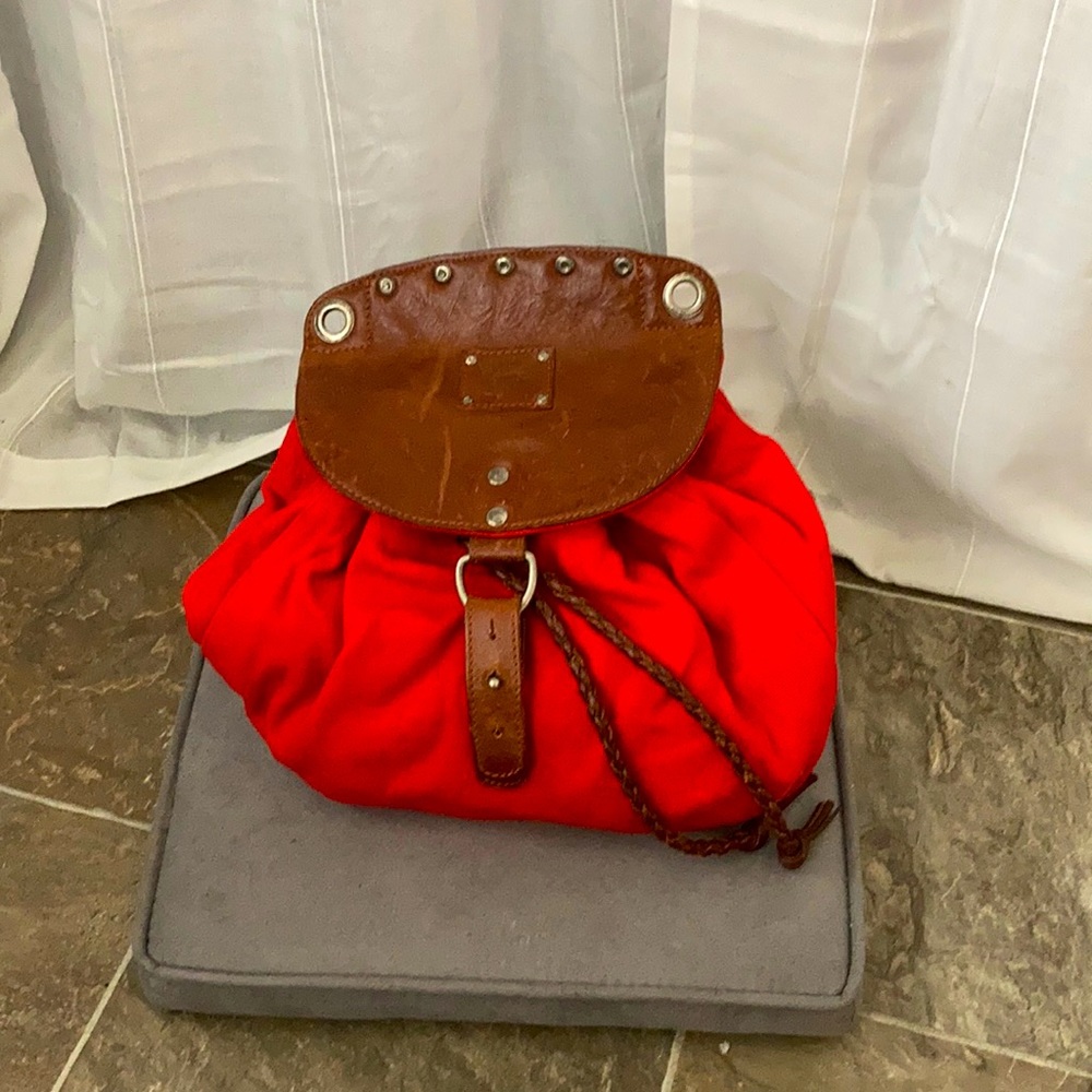 Will - red fabric and leather convertible purse